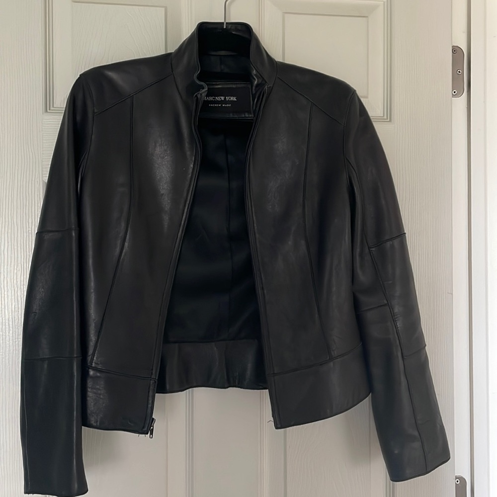 Women’s black leather jacket